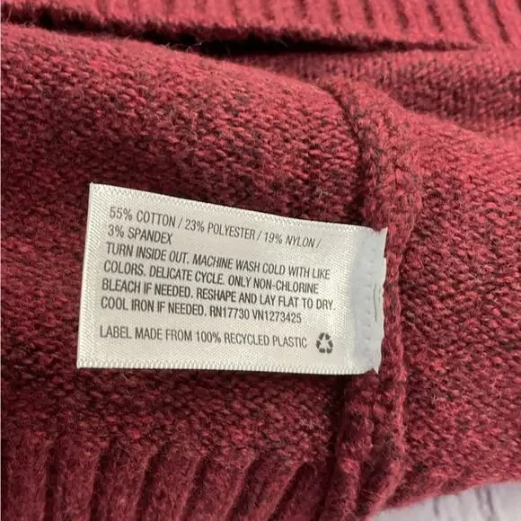 Goodfellow Knit Hooded Sweater Mens Size XXL Burgundy/White Pullover Soft Preppy - Picture 6 of 11